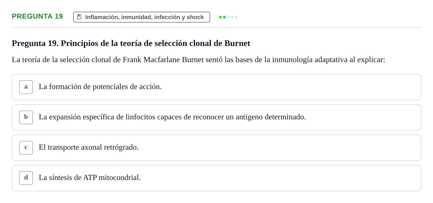 Enunciado: Pregunta 19