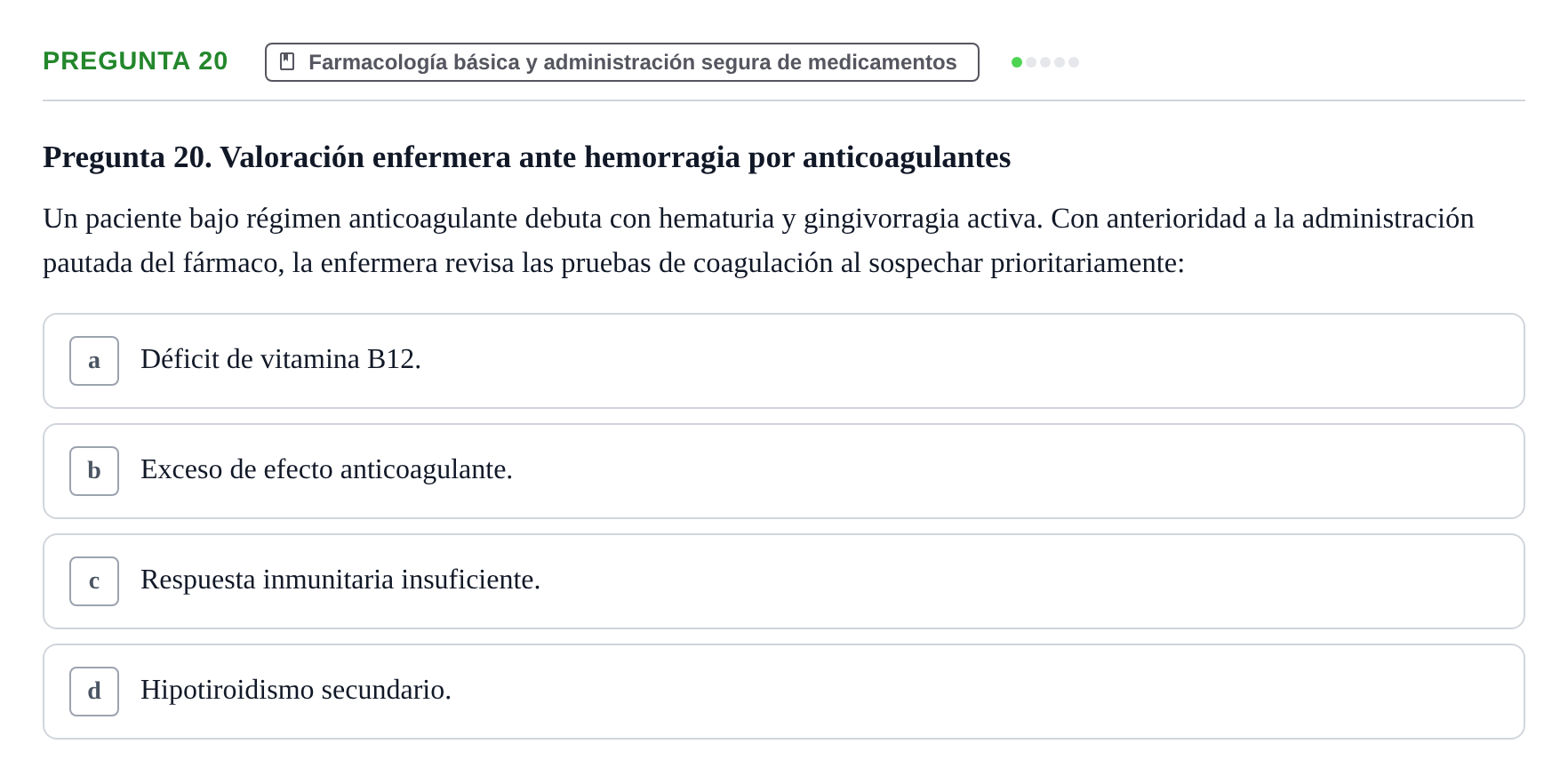 Enunciado: Pregunta 20