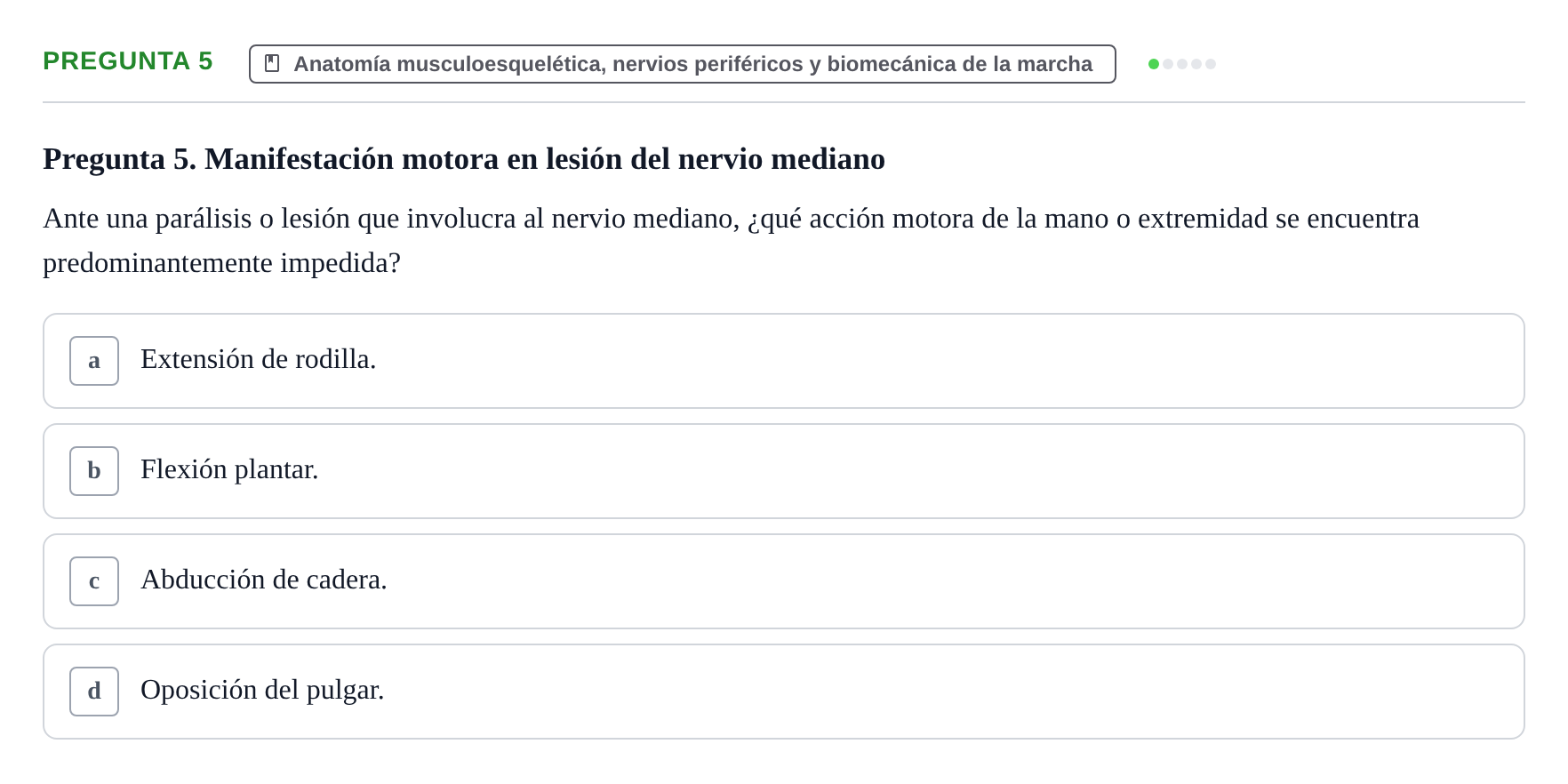 Enunciado: Pregunta 5