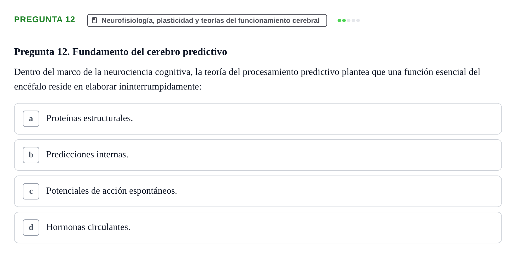 Enunciado: Pregunta 12