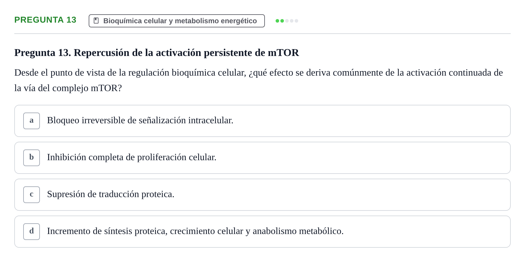 Enunciado: Pregunta 13