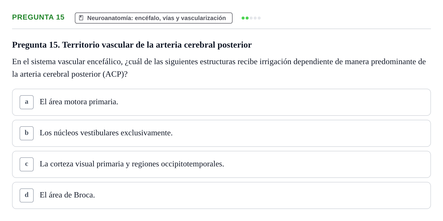 Enunciado: Pregunta 15