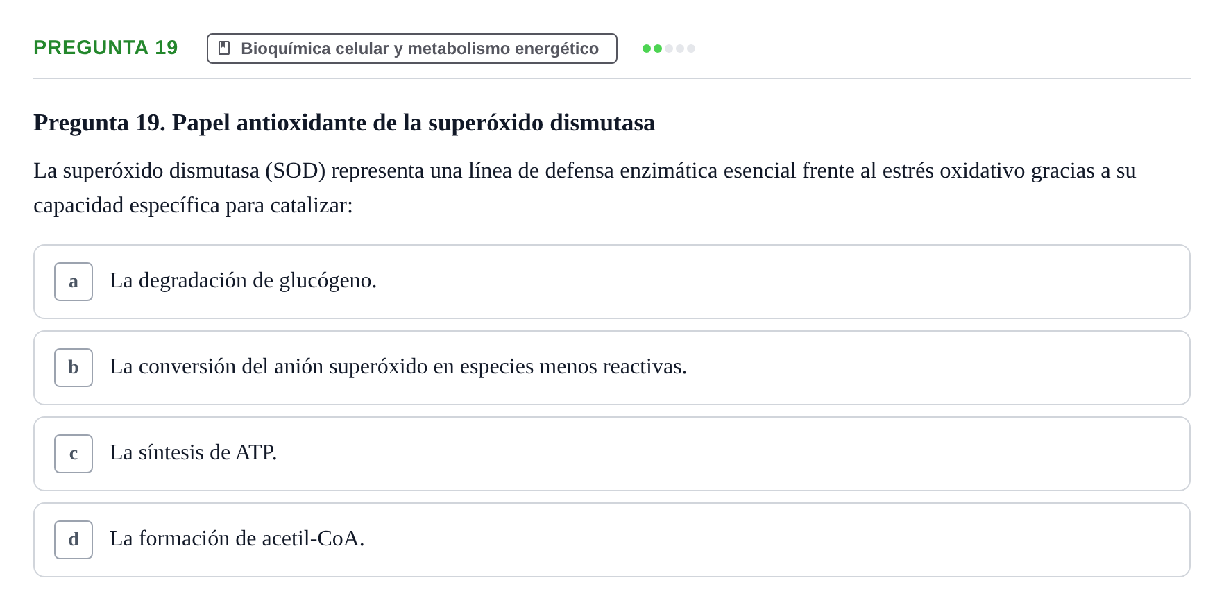 Enunciado: Pregunta 19