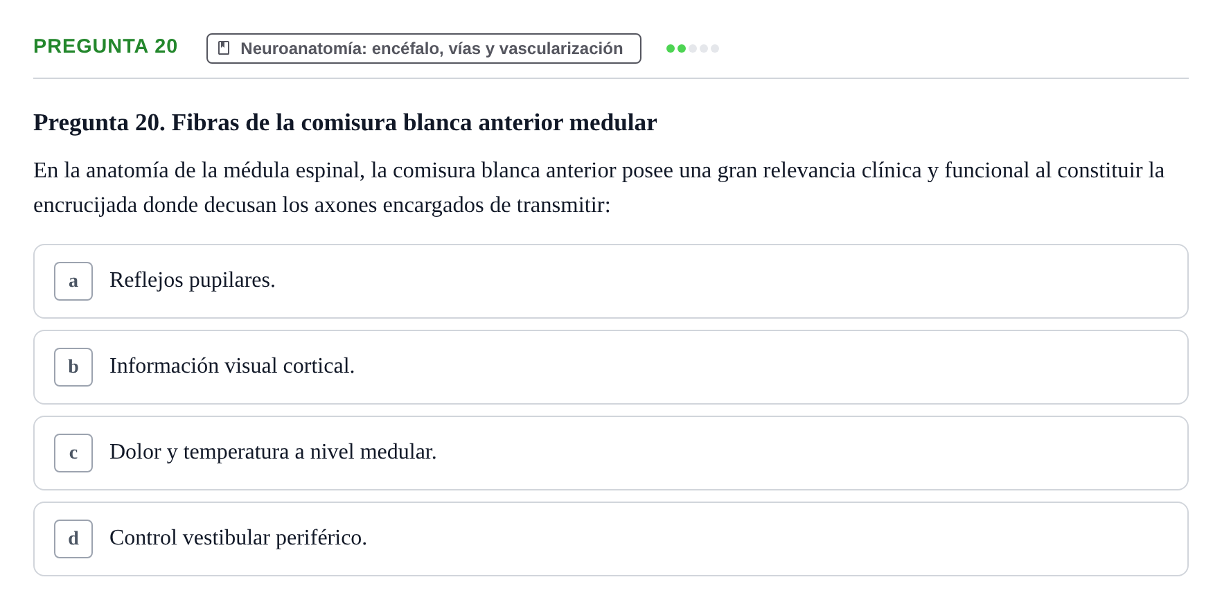 Enunciado: Pregunta 20