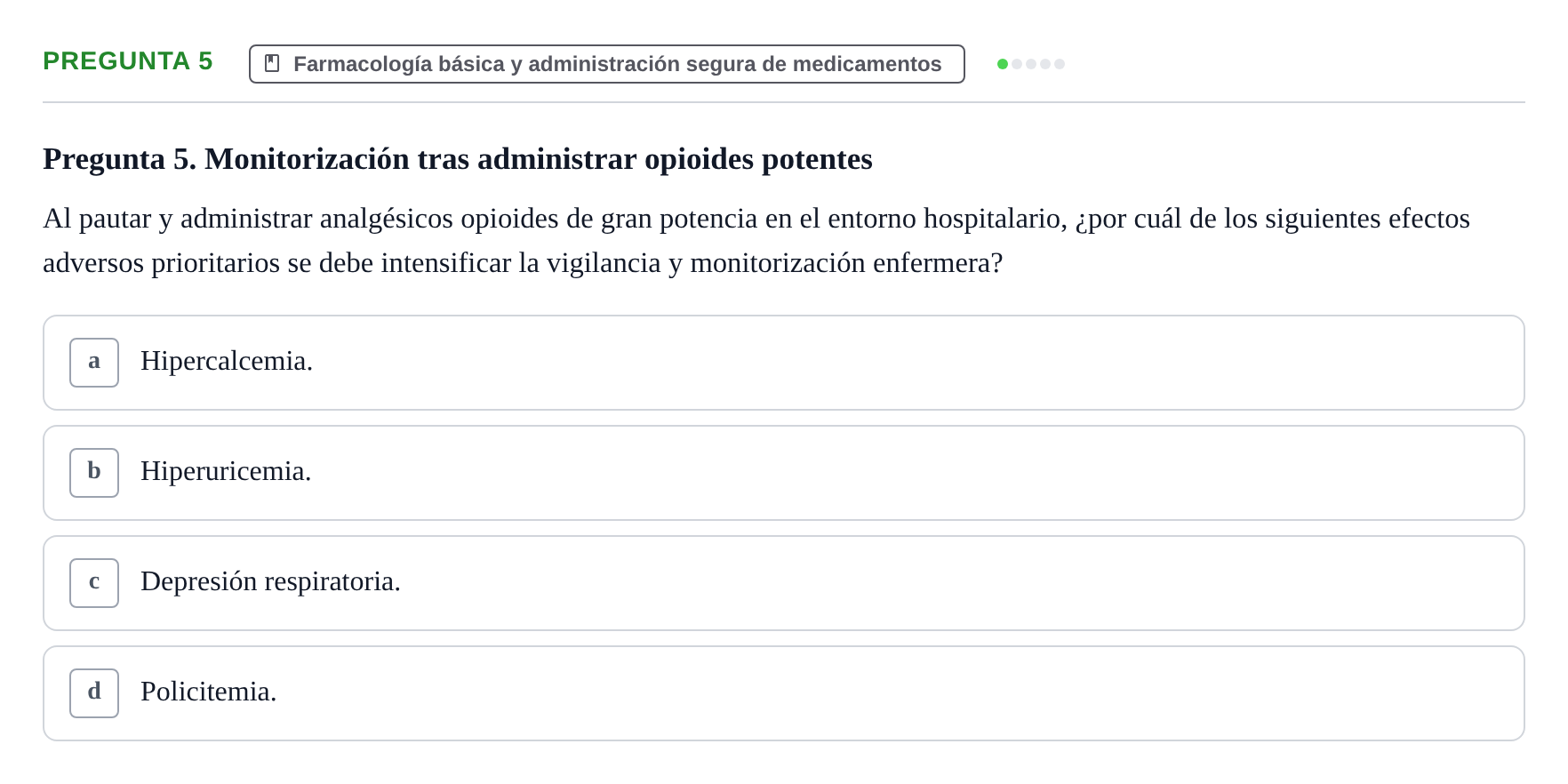 Enunciado: Pregunta 5