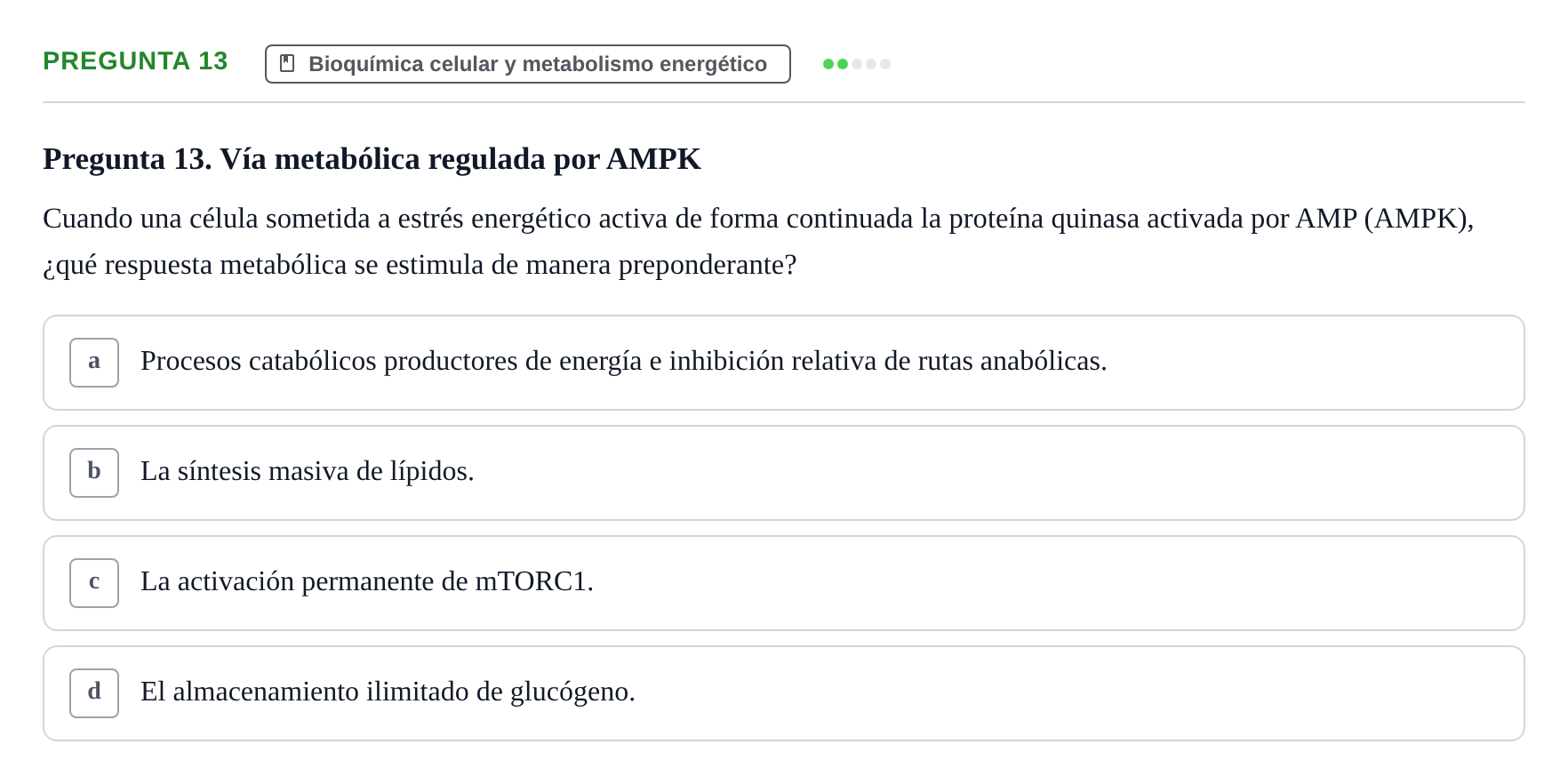 Enunciado: Pregunta 13