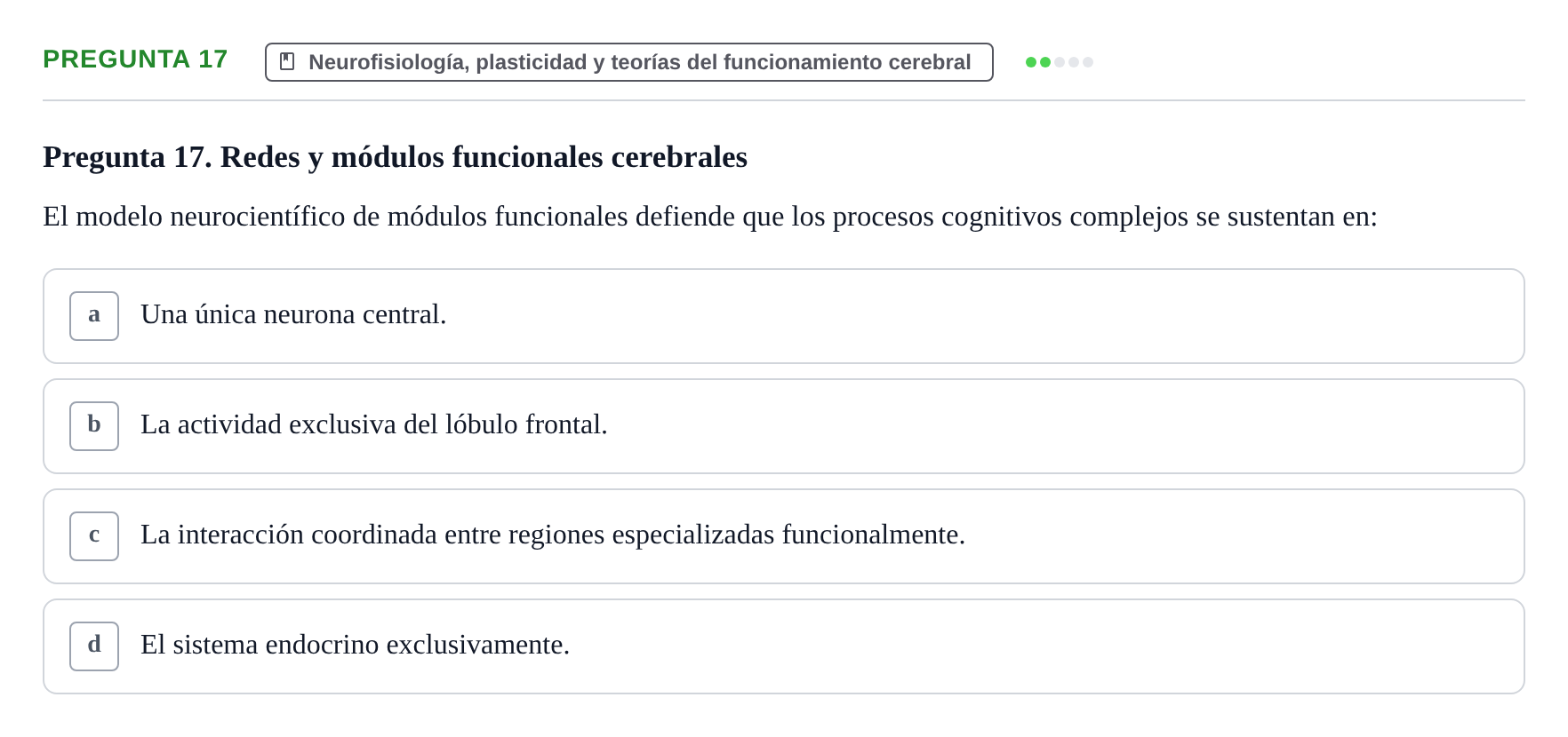 Enunciado: Pregunta 17