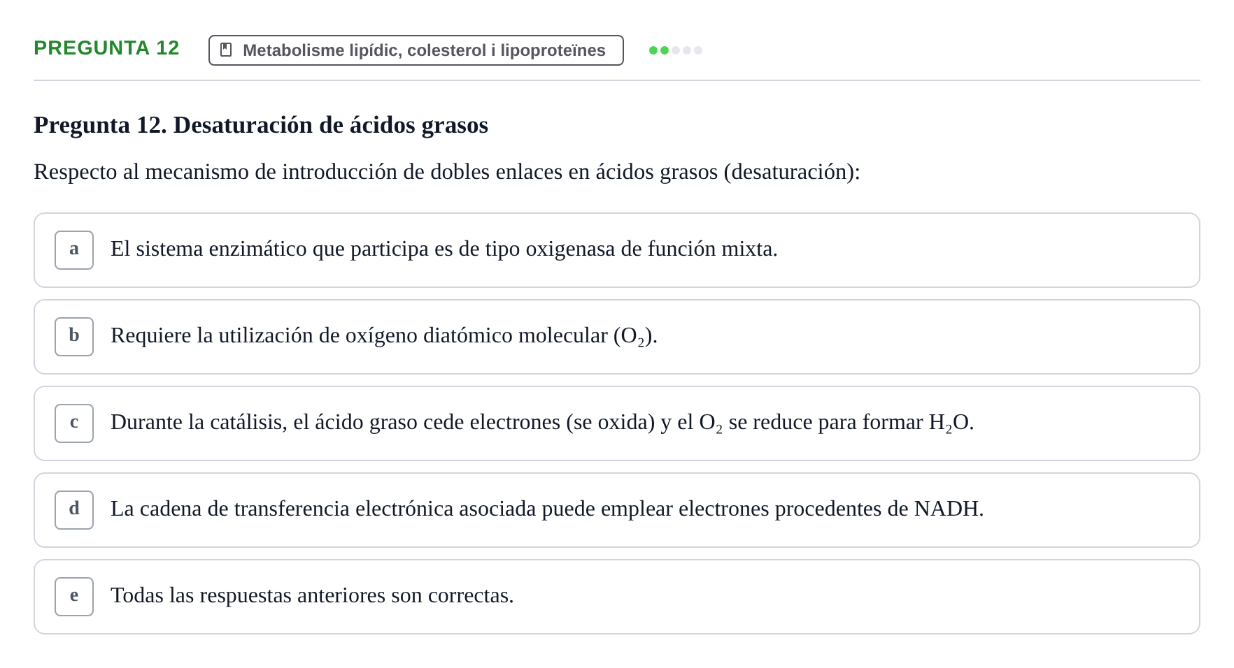 Enunciado: Pregunta 12 · Bioquímica y Biología Molecular URV 2013