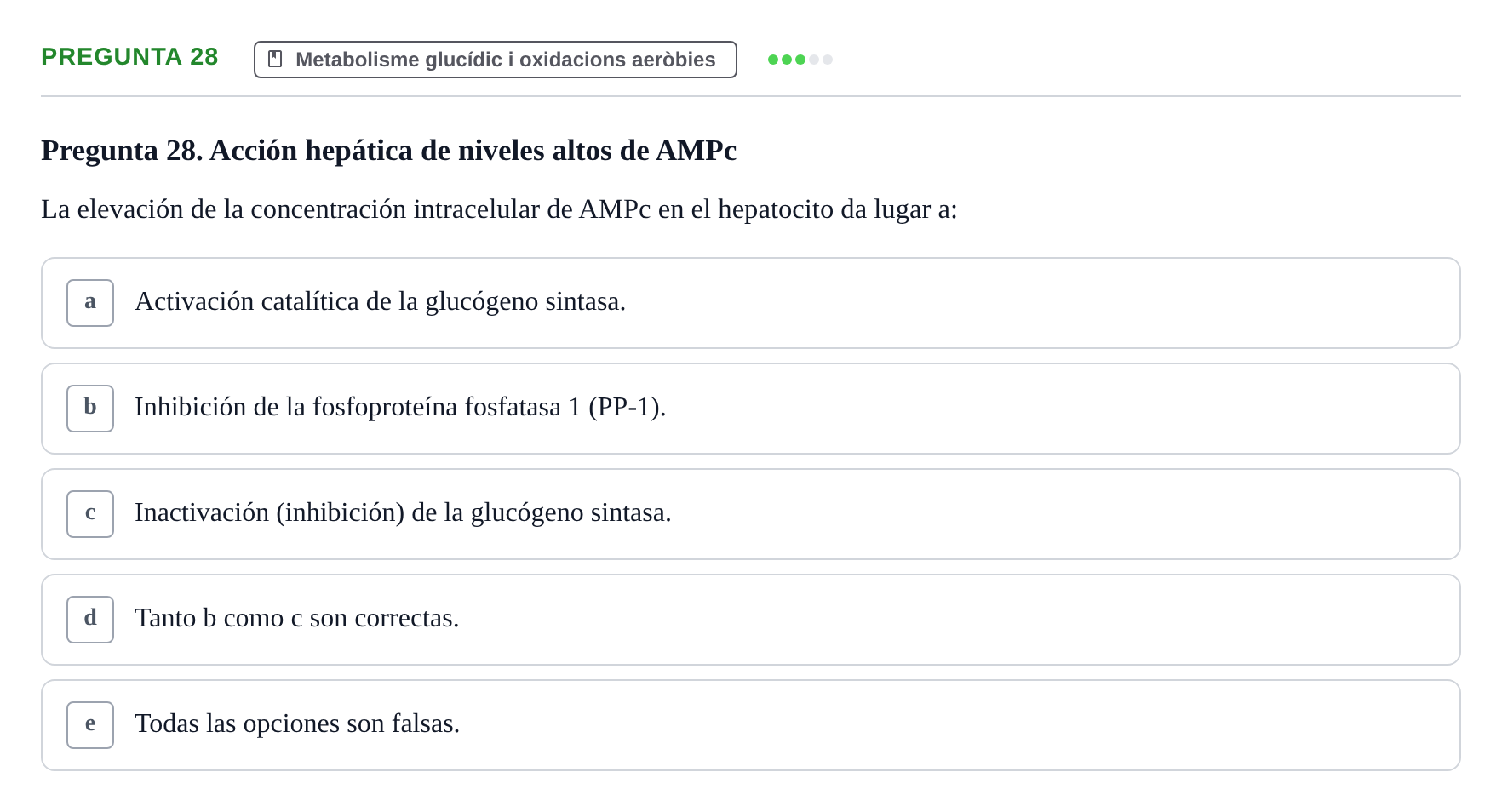 Enunciado: Pregunta 28 · Bioquímica y Biología Molecular URV 2013
