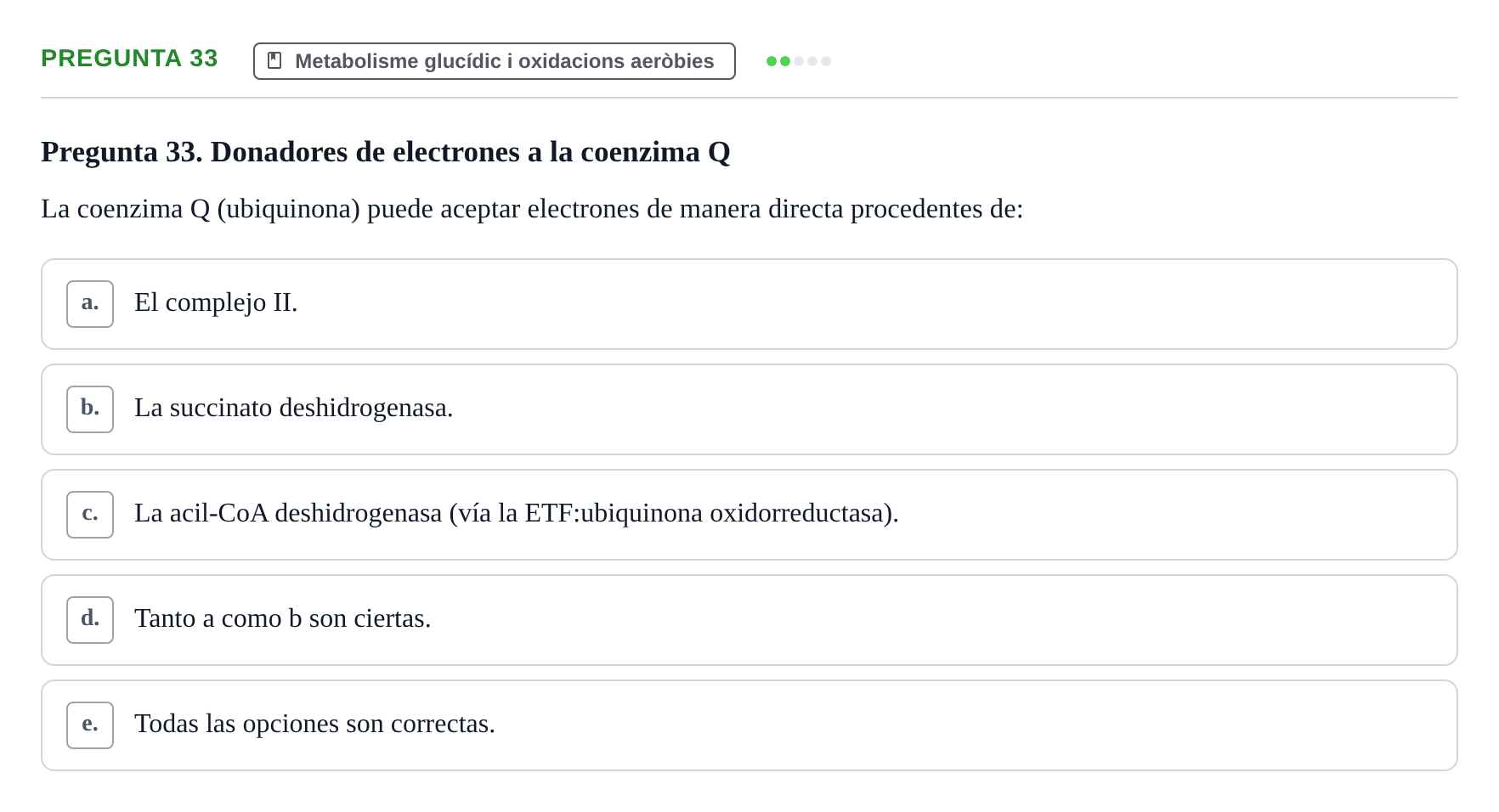 Enunciado: Pregunta 33 · Bioquímica y Biología Molecular URV 2013