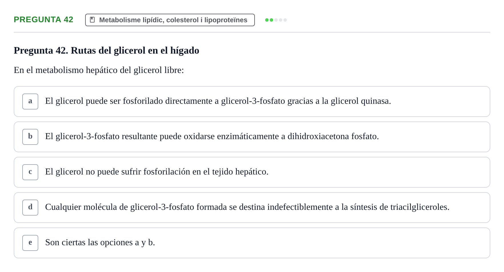 Enunciado: Pregunta 42 · Bioquímica y Biología Molecular URV 2013