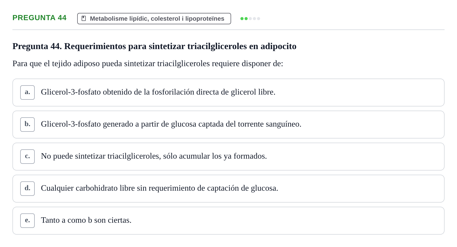 Enunciado: Pregunta 44 · Bioquímica y Biología Molecular URV 2013