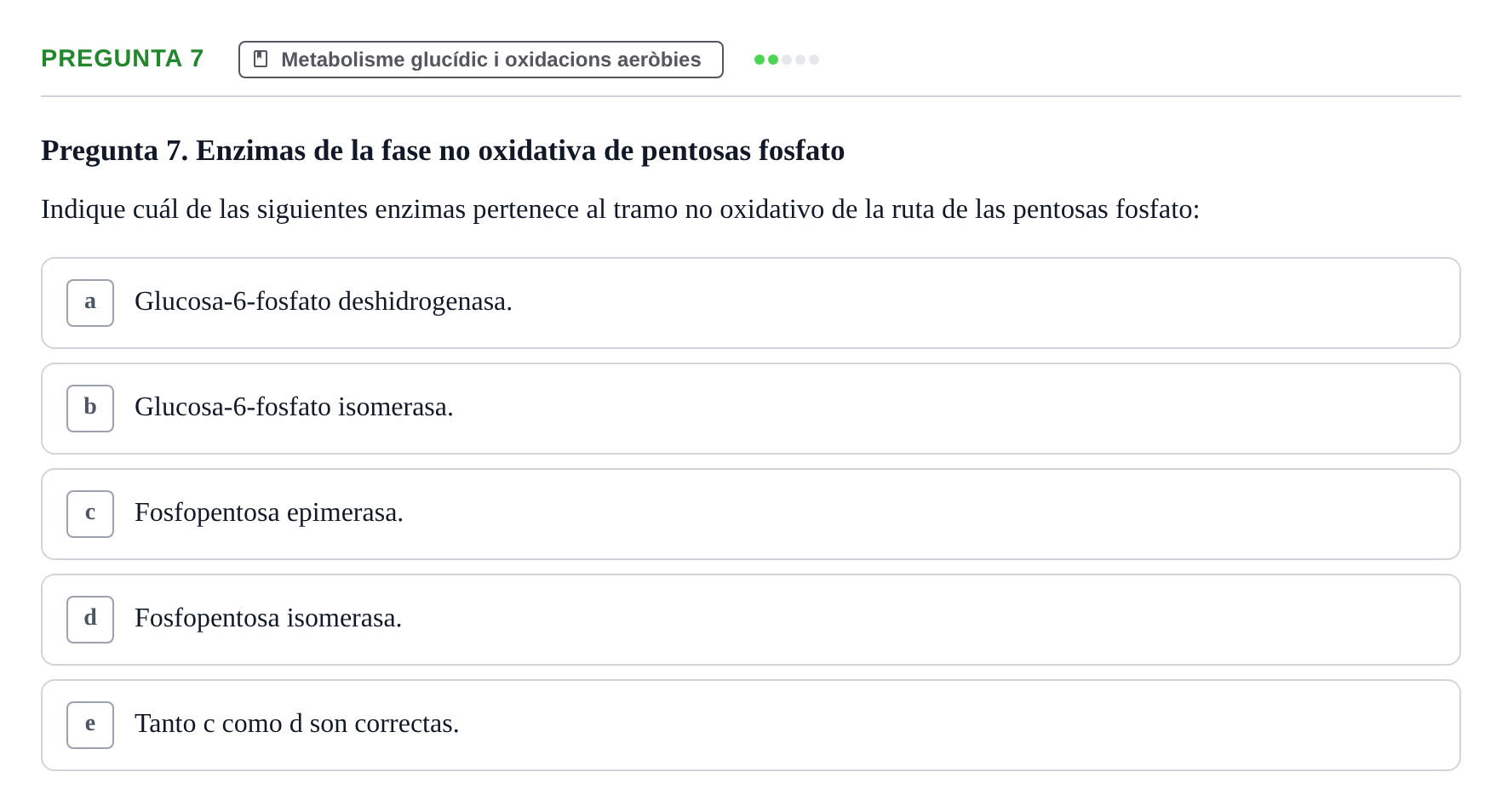 Enunciado: Pregunta 7 · Bioquímica y Biología Molecular URV 2013