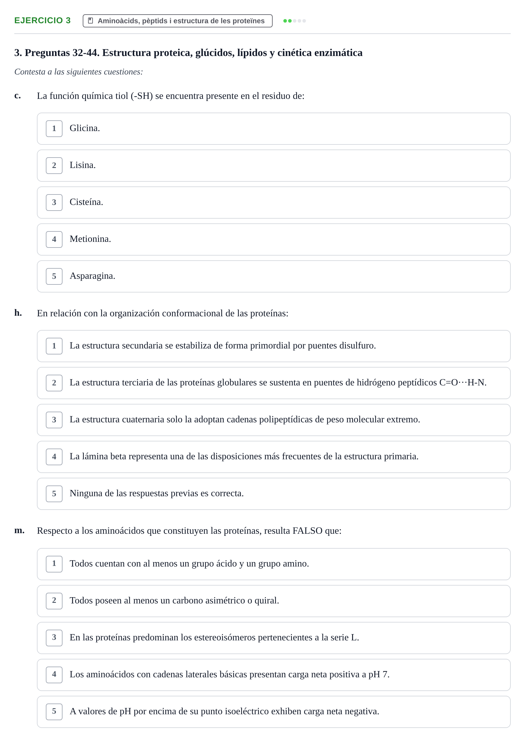 Enunciado: Ejercicio 3 - Aminoàcids, pèptids i estructura de les prote… · Bioquímica y Biología Molecular URV Examen Primer Parcial. Bioquímica y Biología Molecular