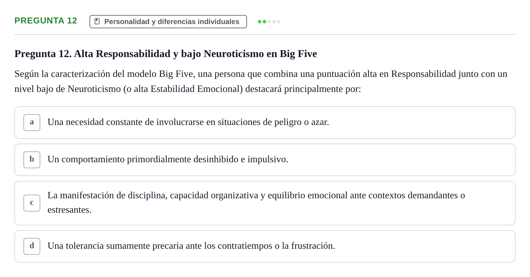 Enunciado: Pregunta 12