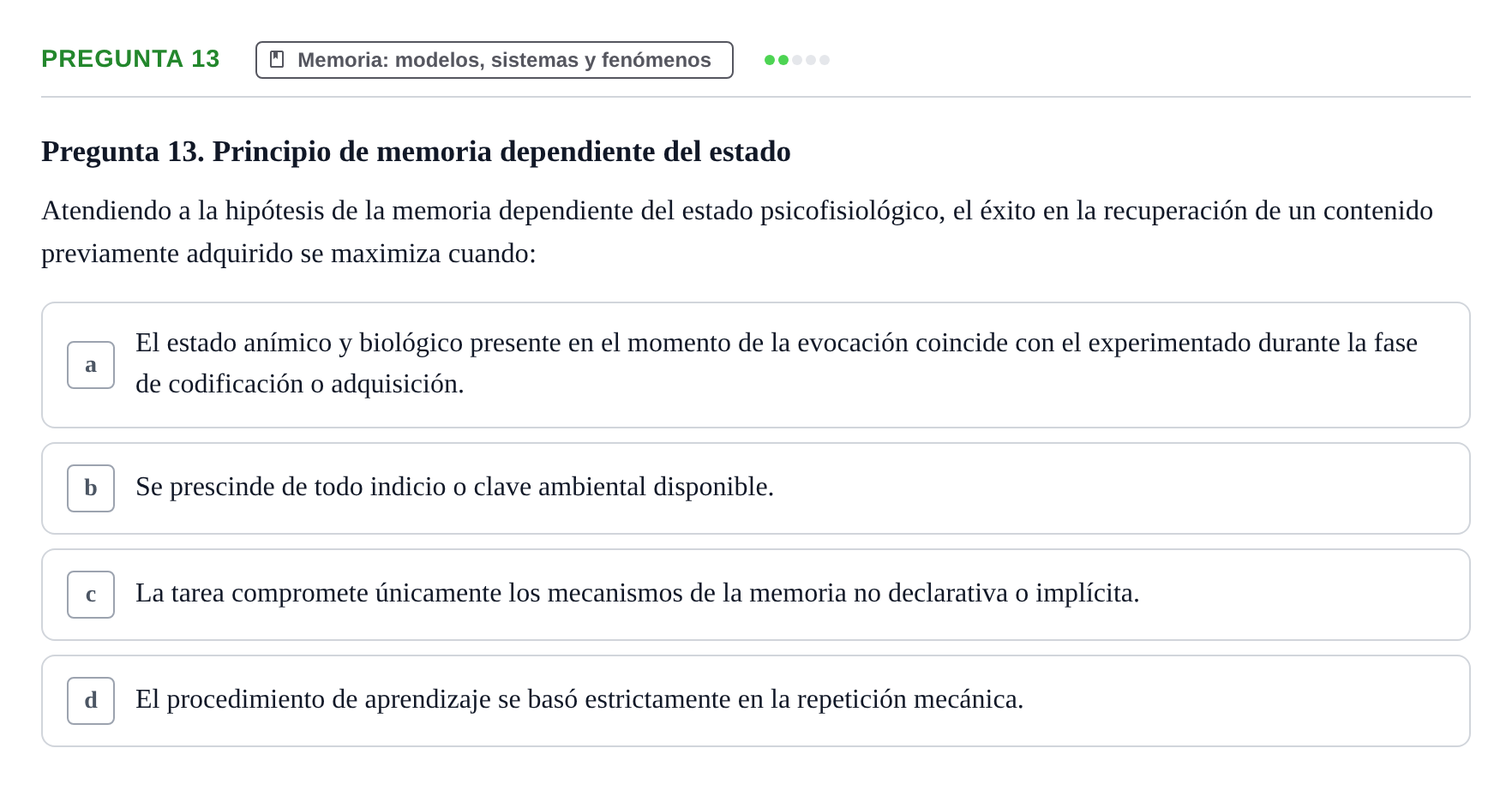 Enunciado: Pregunta 13