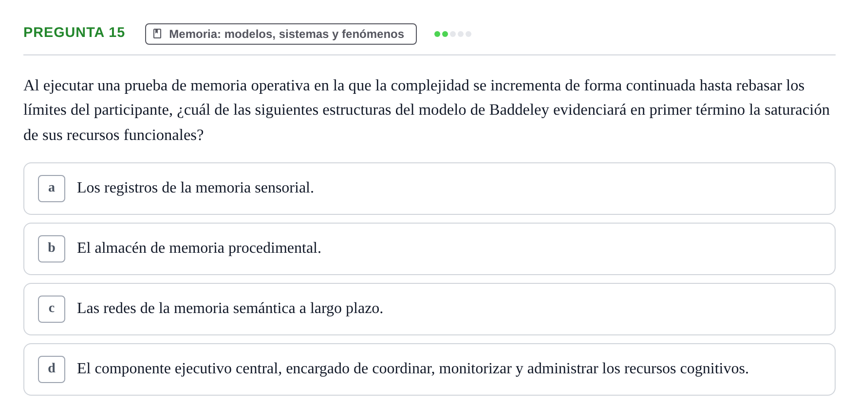 Enunciado: Pregunta 15
