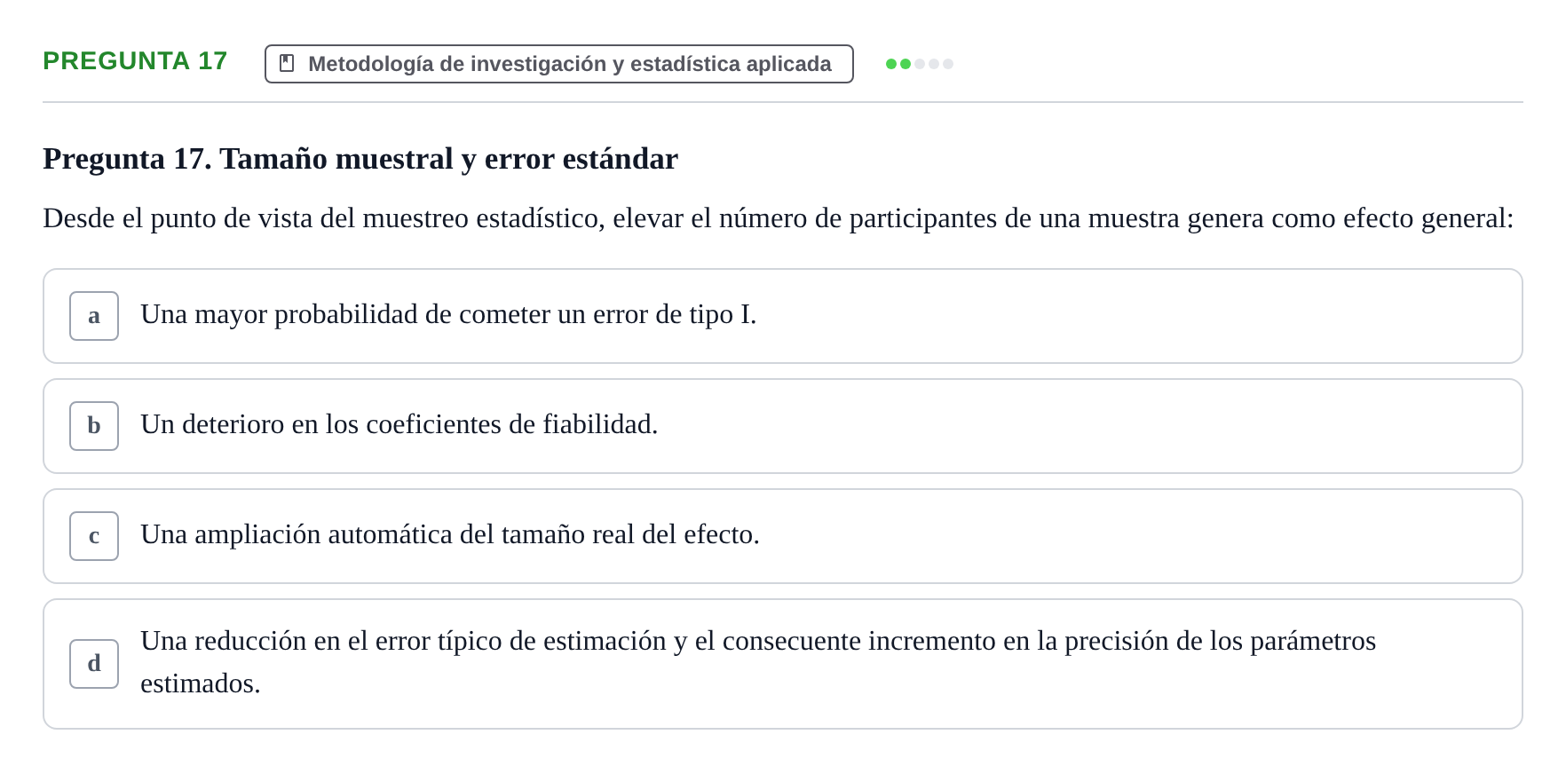 Enunciado: Pregunta 17