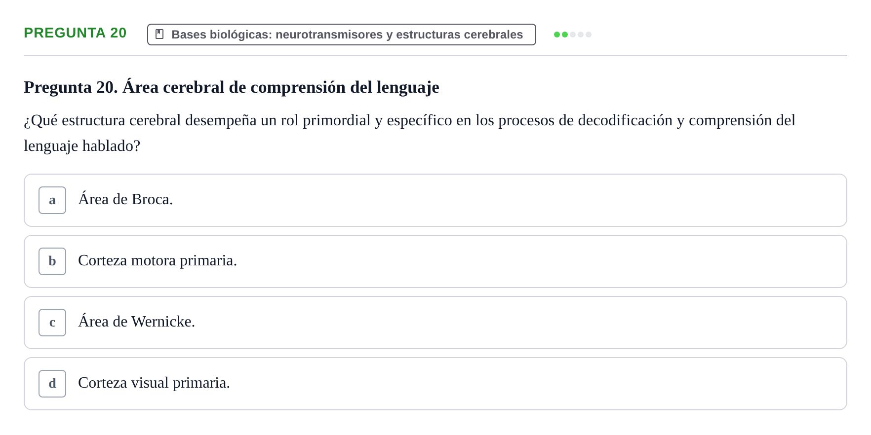 Enunciado: Pregunta 20
