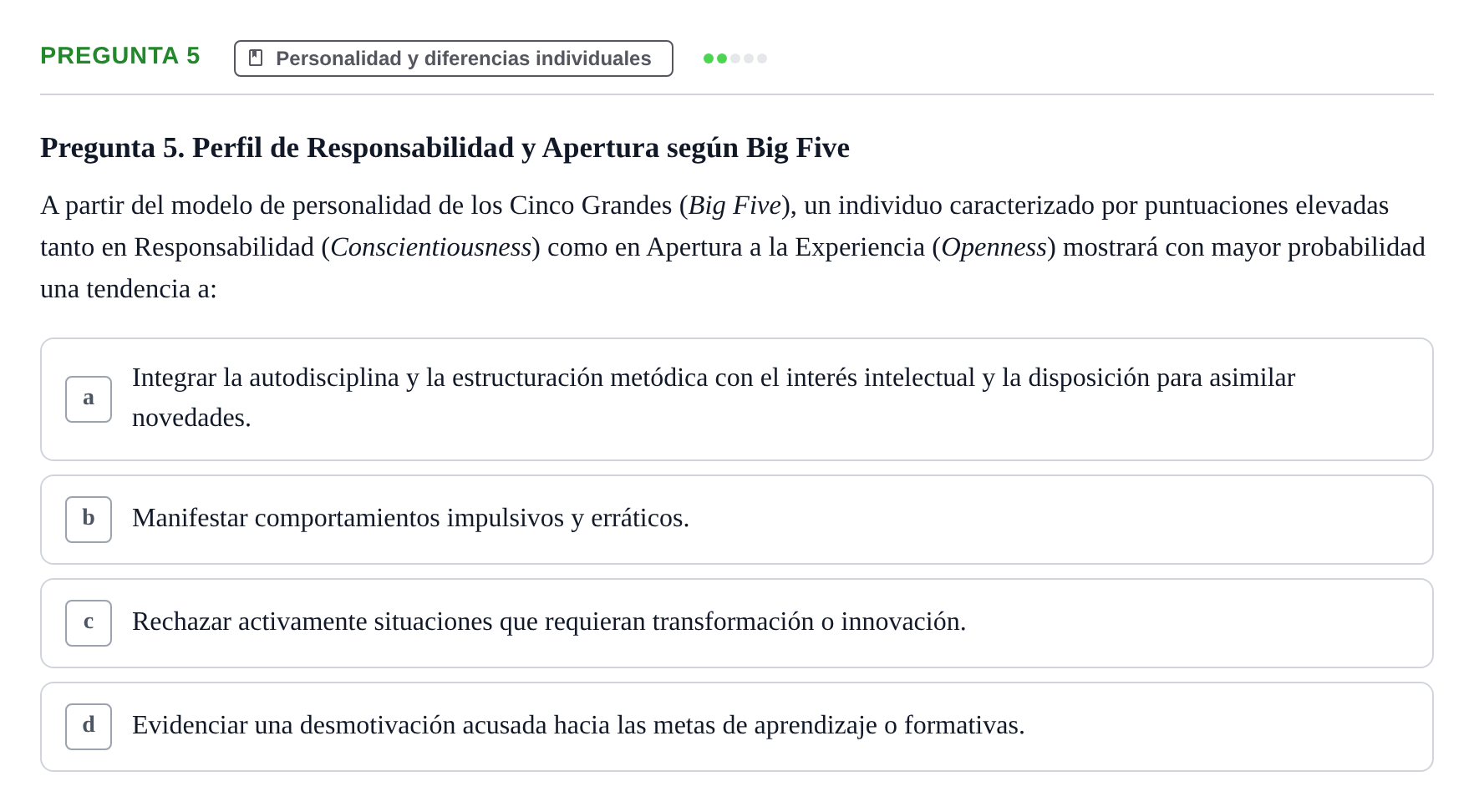 Enunciado: Pregunta 5