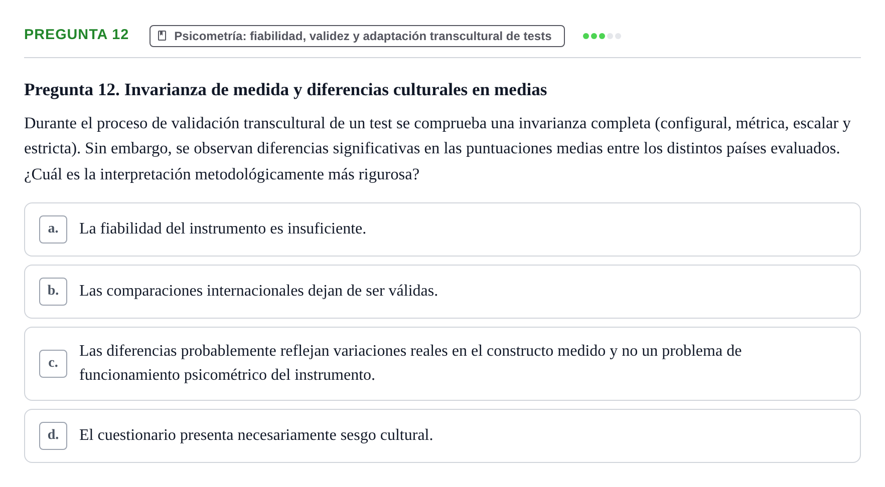 Enunciado: Pregunta 12