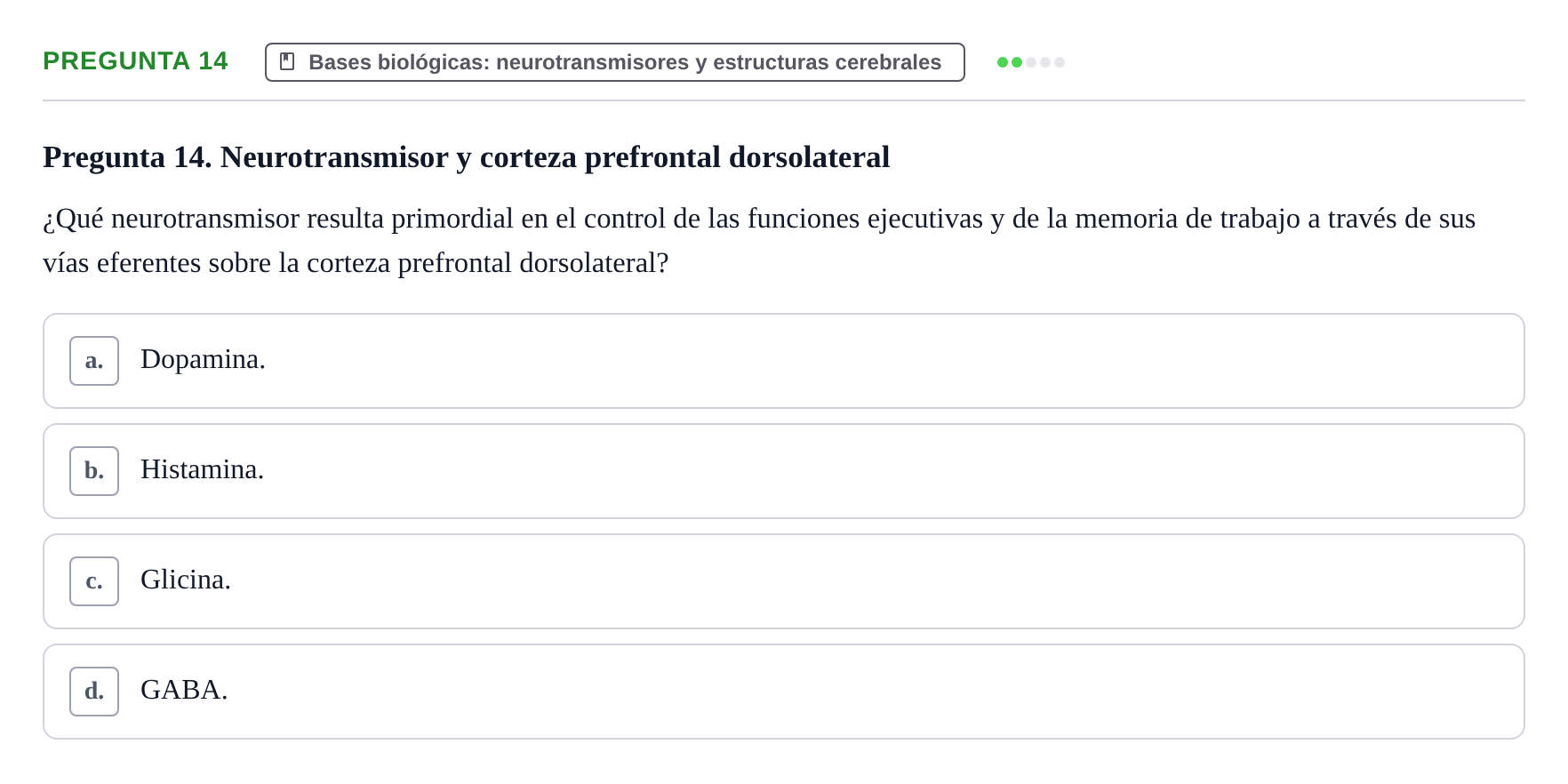 Enunciado: Pregunta 14