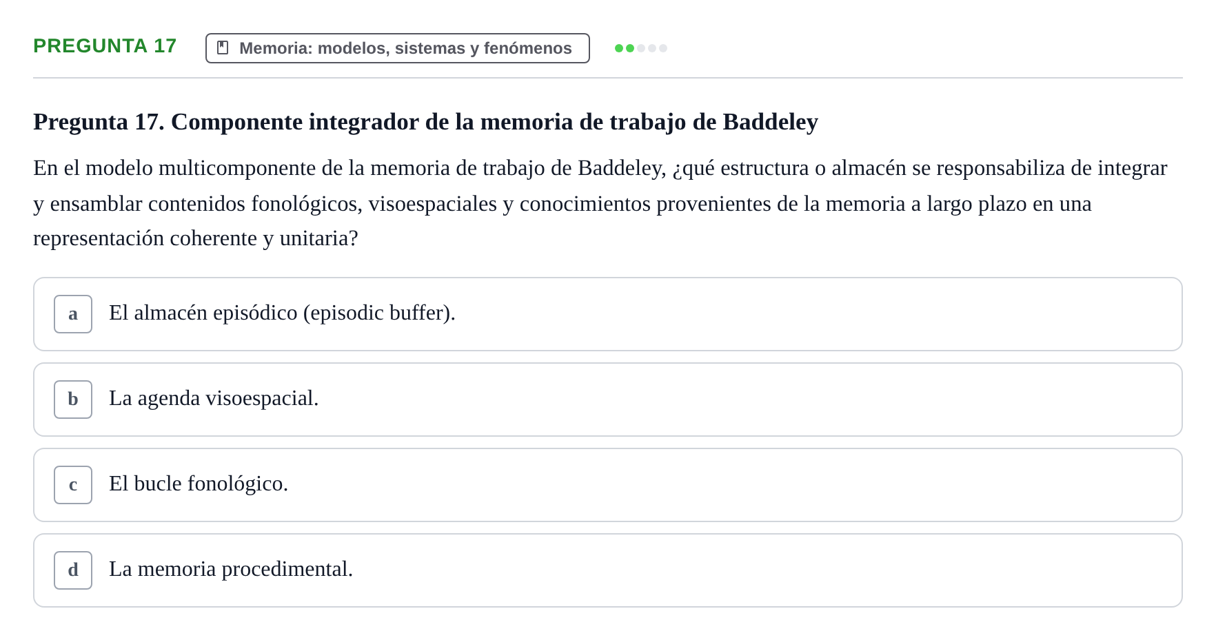 Enunciado: Pregunta 17