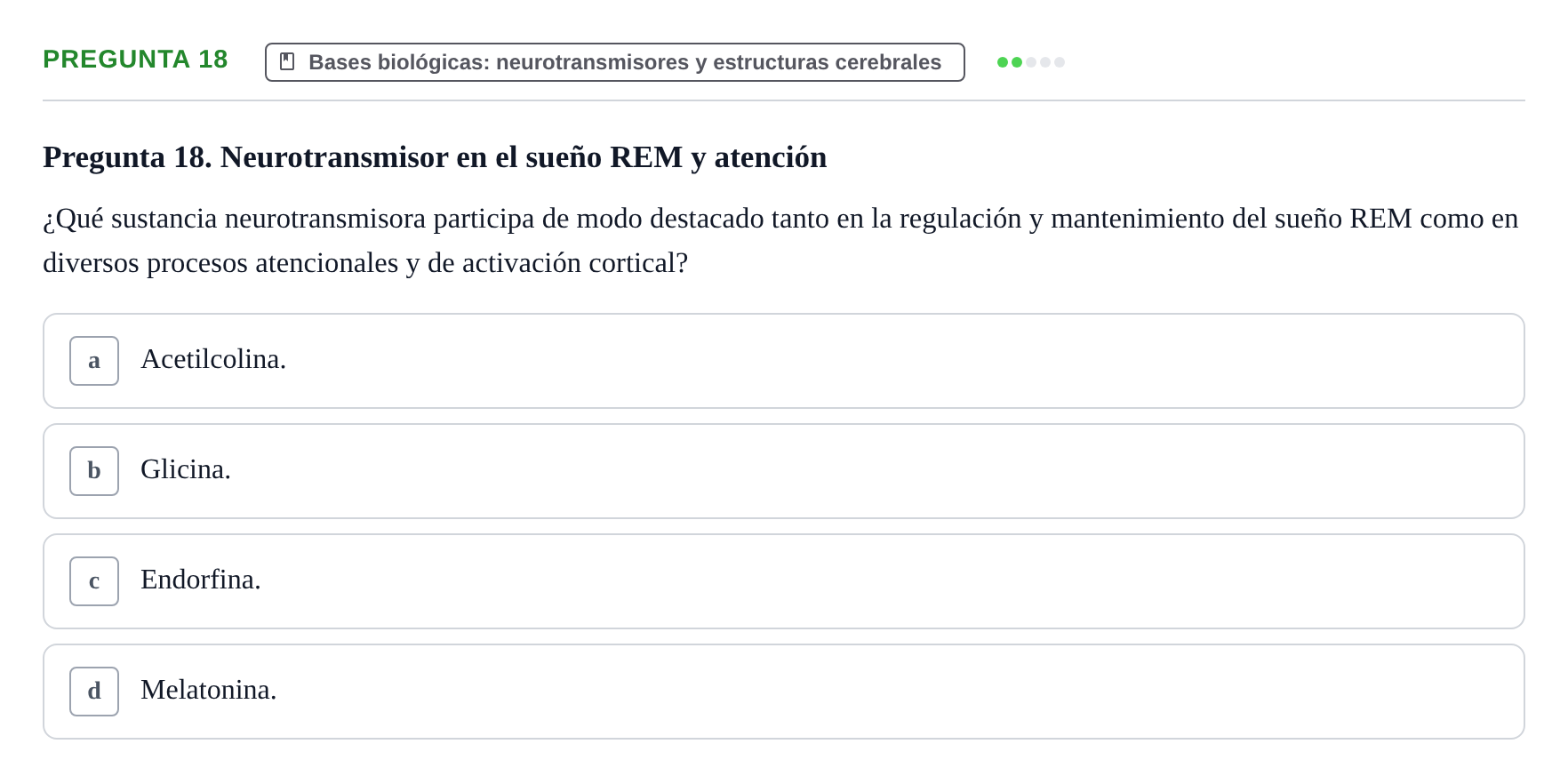 Enunciado: Pregunta 18