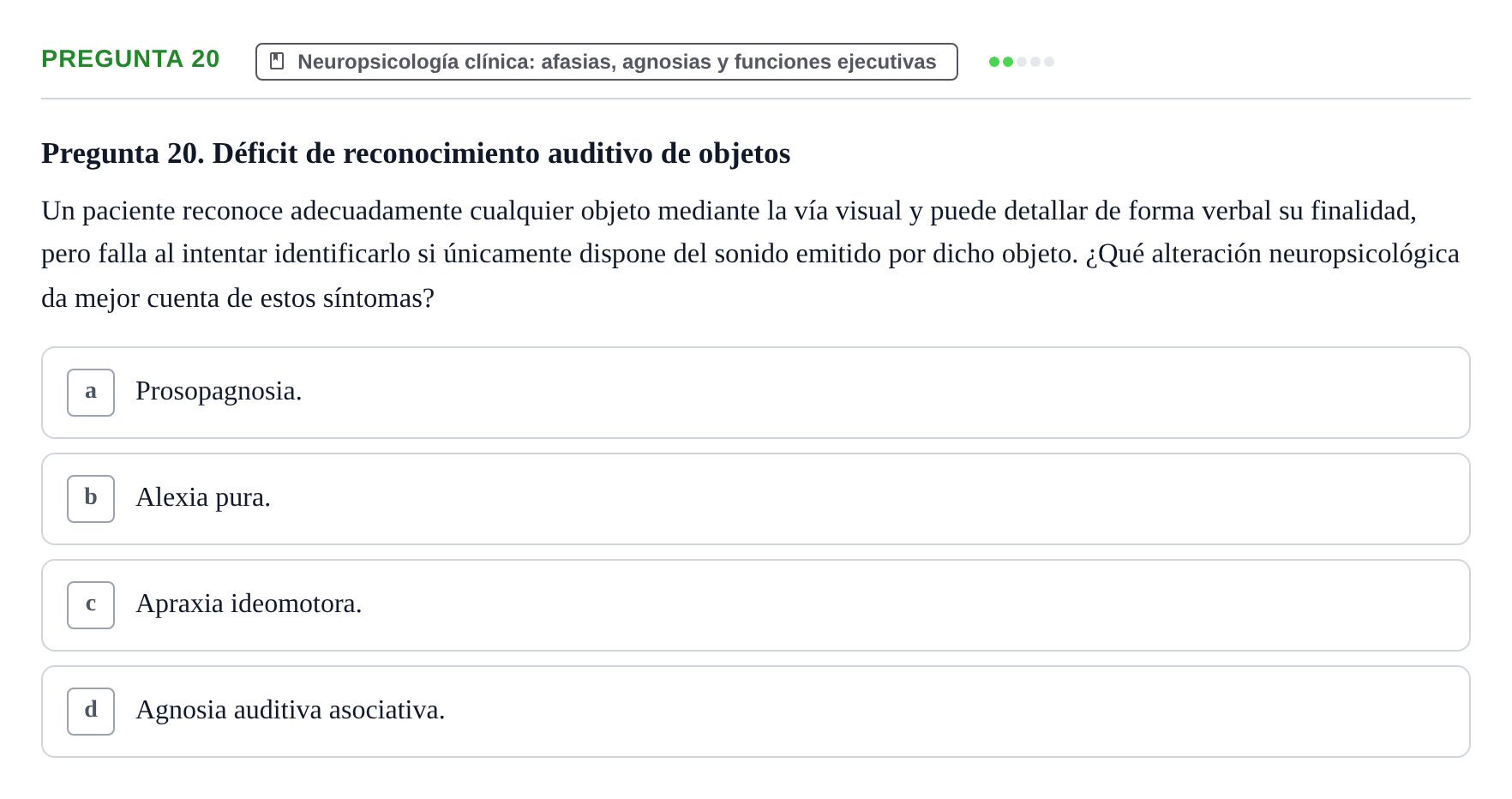 Enunciado: Pregunta 20