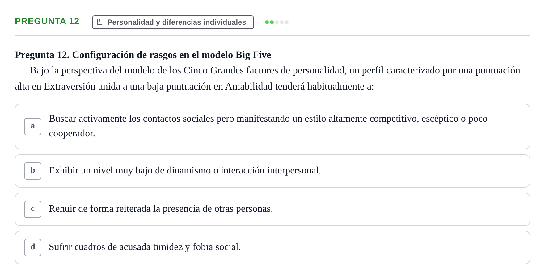 Enunciado: Pregunta 12