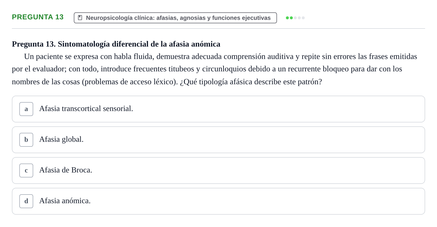 Enunciado: Pregunta 13