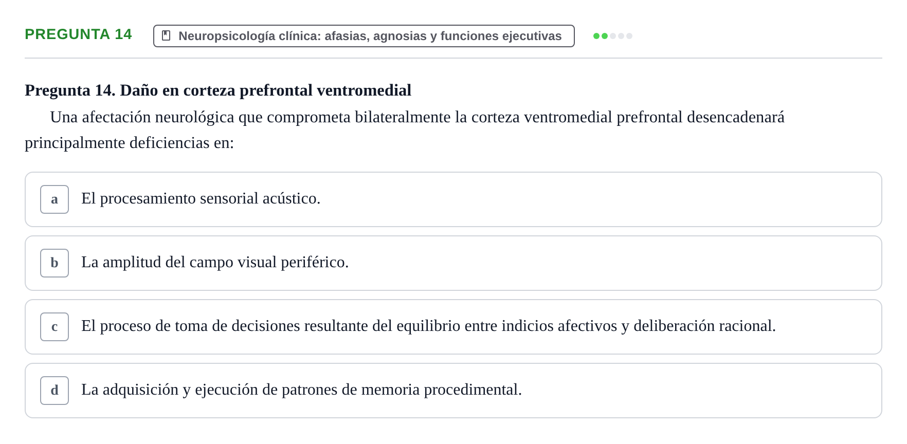 Enunciado: Pregunta 14