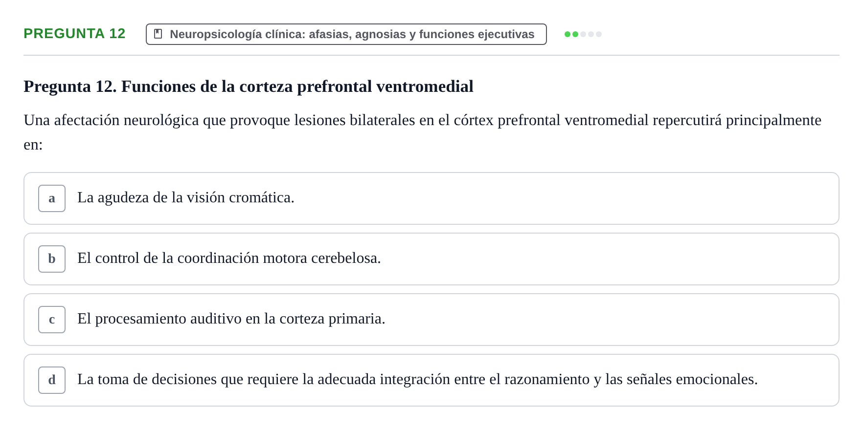 Enunciado: Pregunta 12