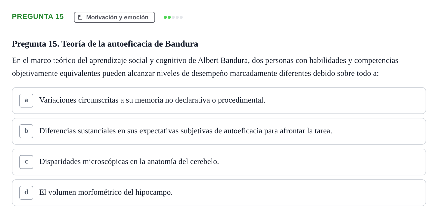 Enunciado: Pregunta 15