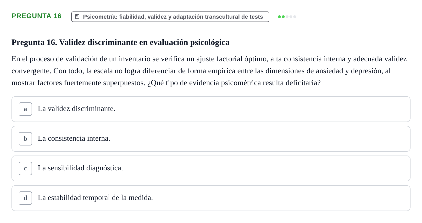 Enunciado: Pregunta 16