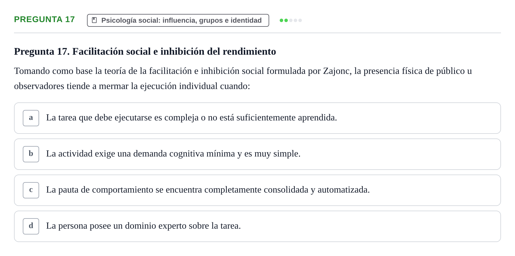 Enunciado: Pregunta 17