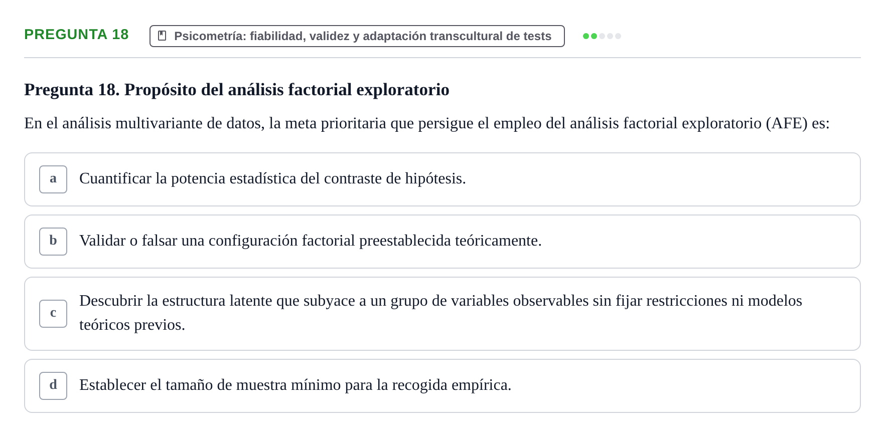 Enunciado: Pregunta 18