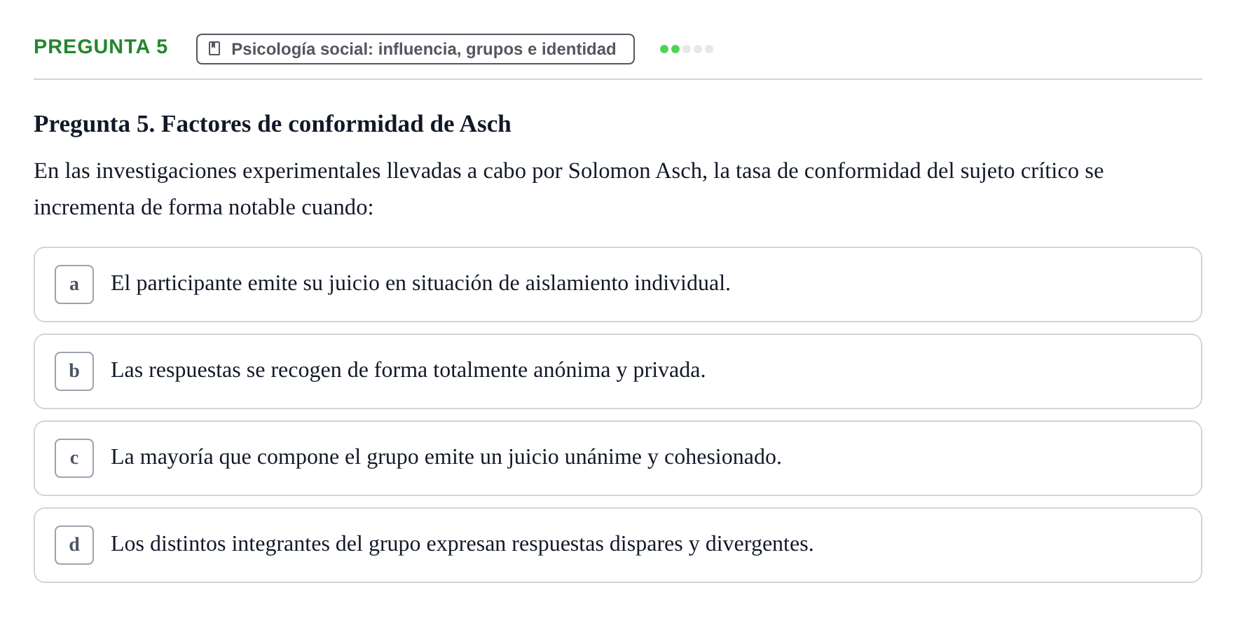 Enunciado: Pregunta 5