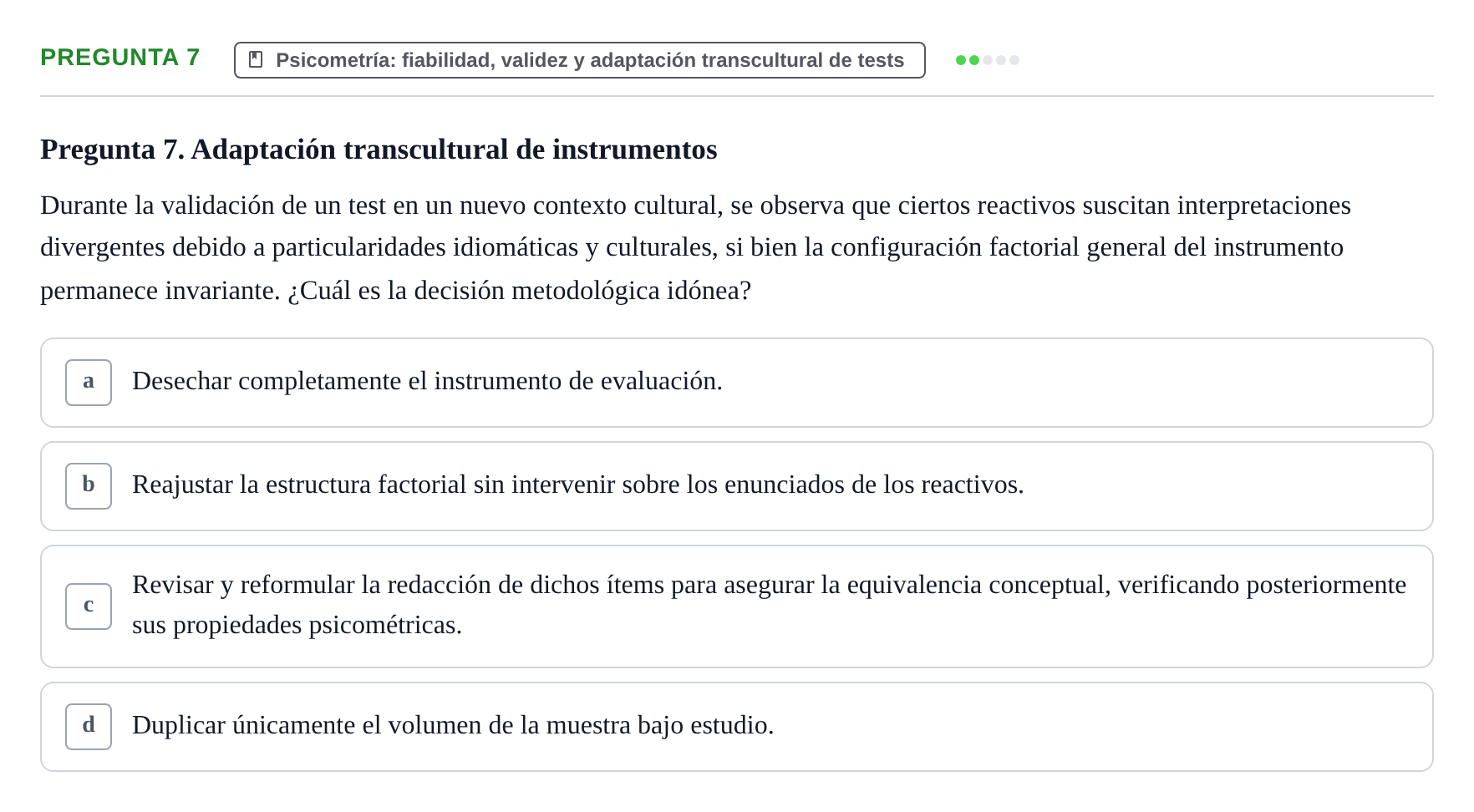Enunciado: Pregunta 7