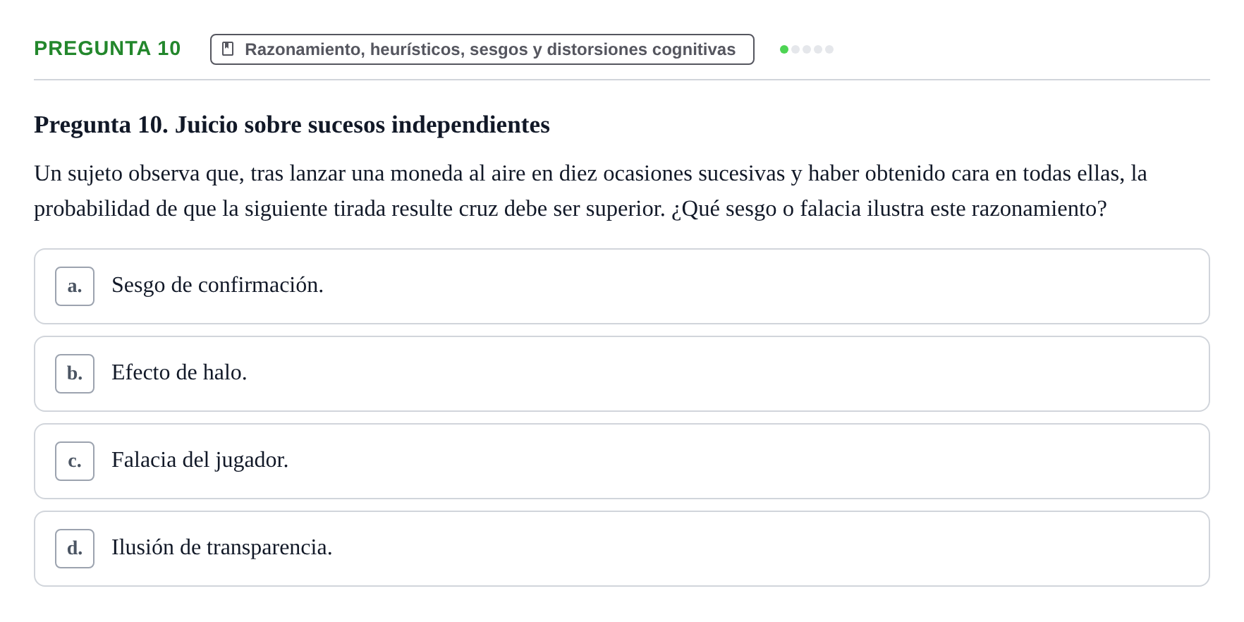 Enunciado: Pregunta 10