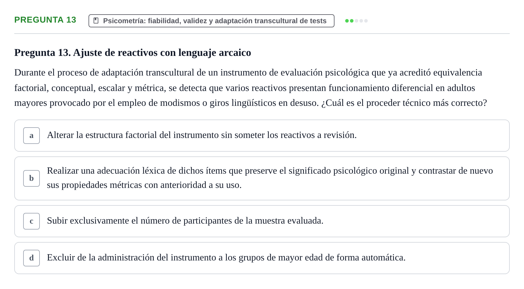Enunciado: Pregunta 13