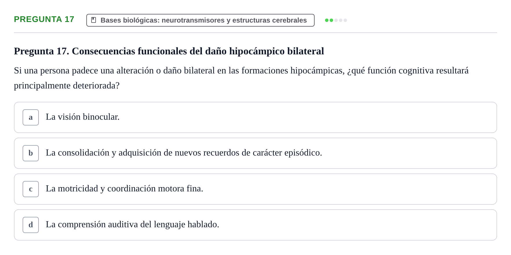 Enunciado: Pregunta 17