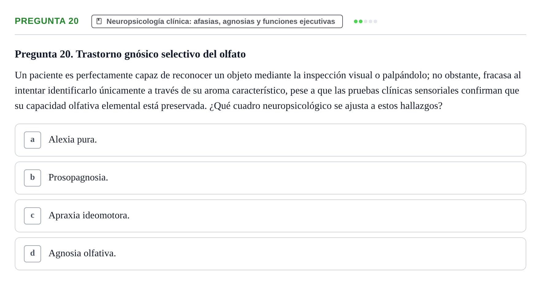 Enunciado: Pregunta 20
