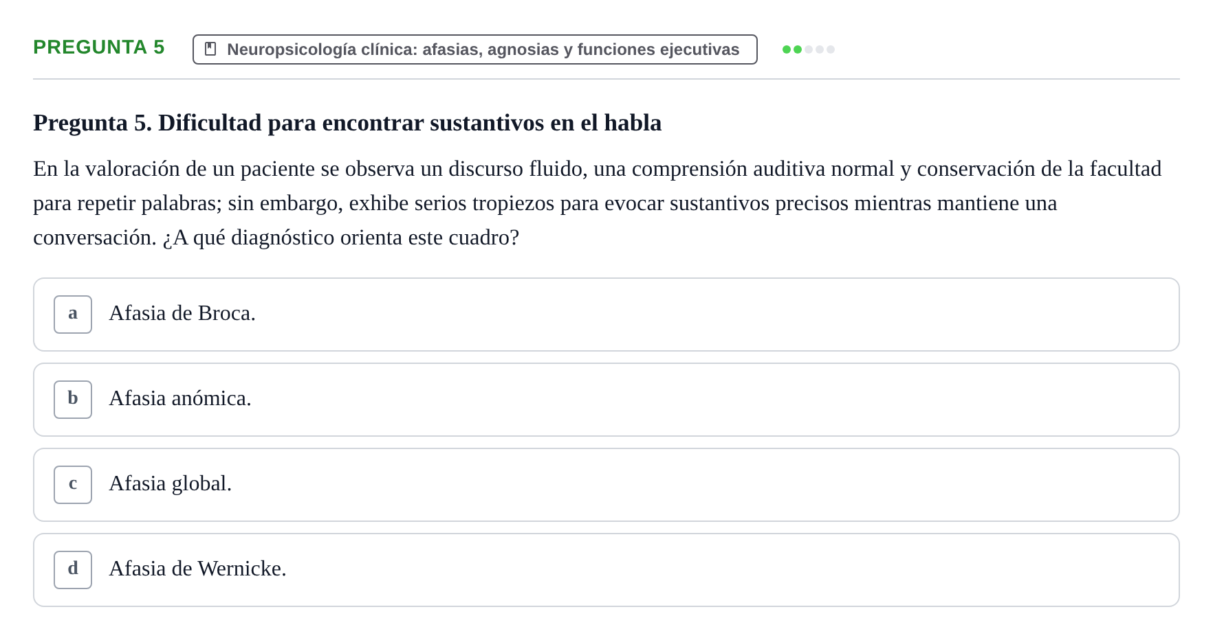 Enunciado: Pregunta 5