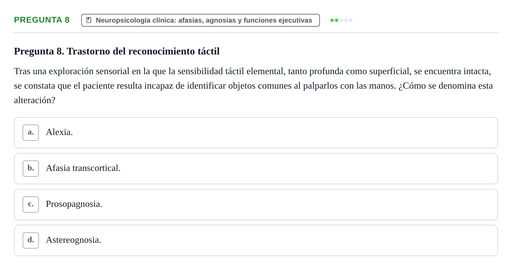 Enunciado: Pregunta 8