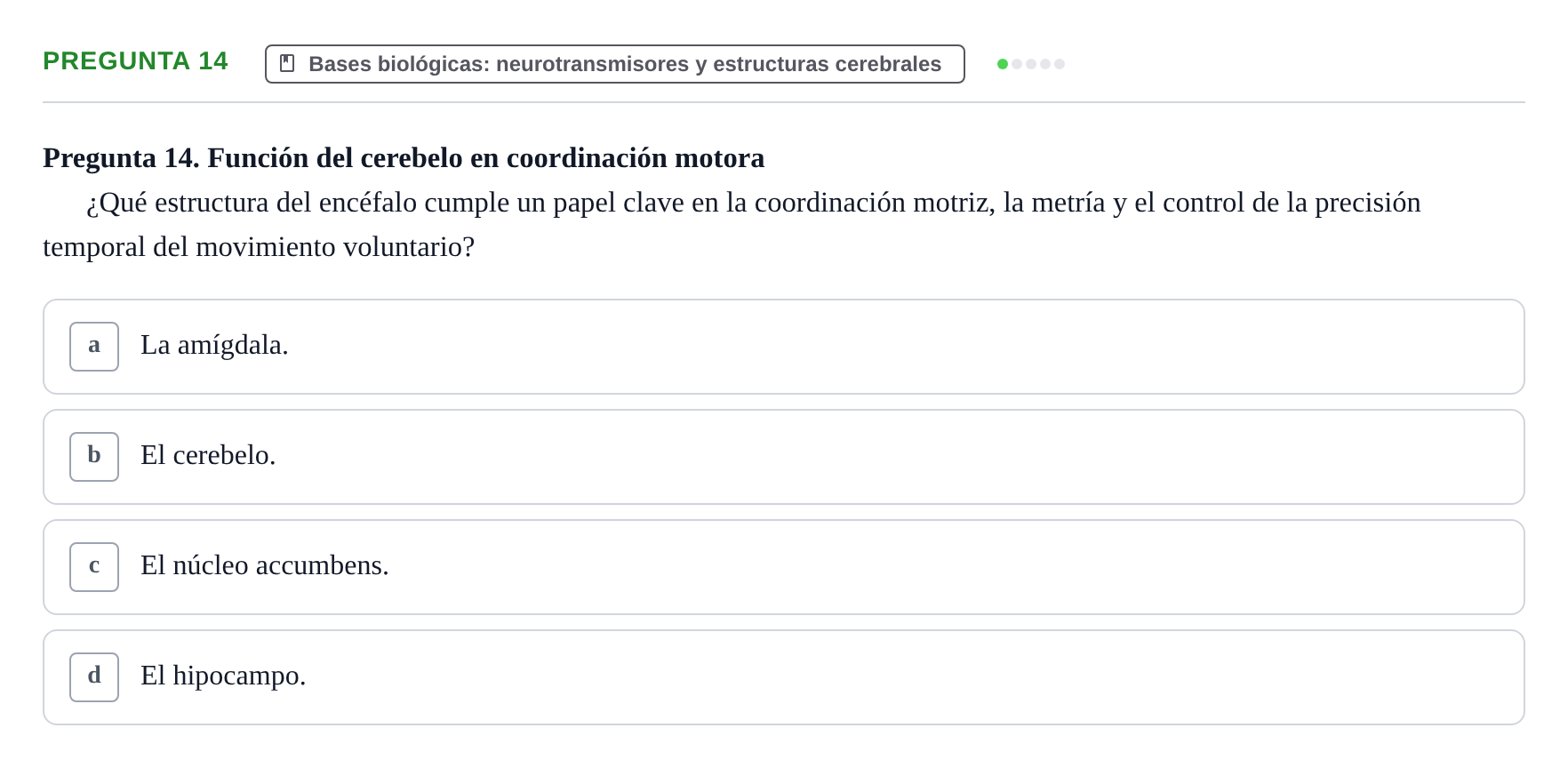 Enunciado: Pregunta 14