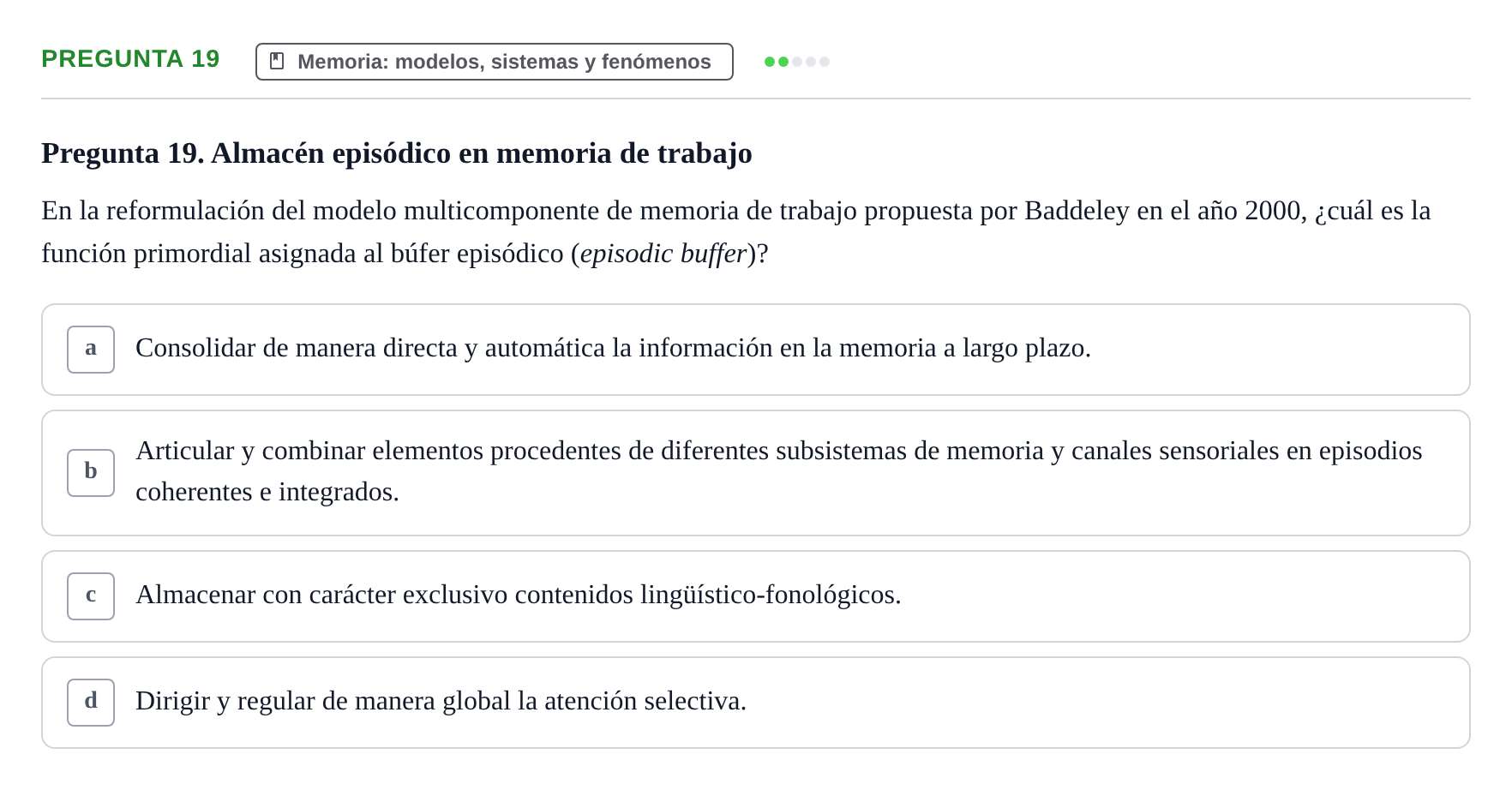 Enunciado: Pregunta 19