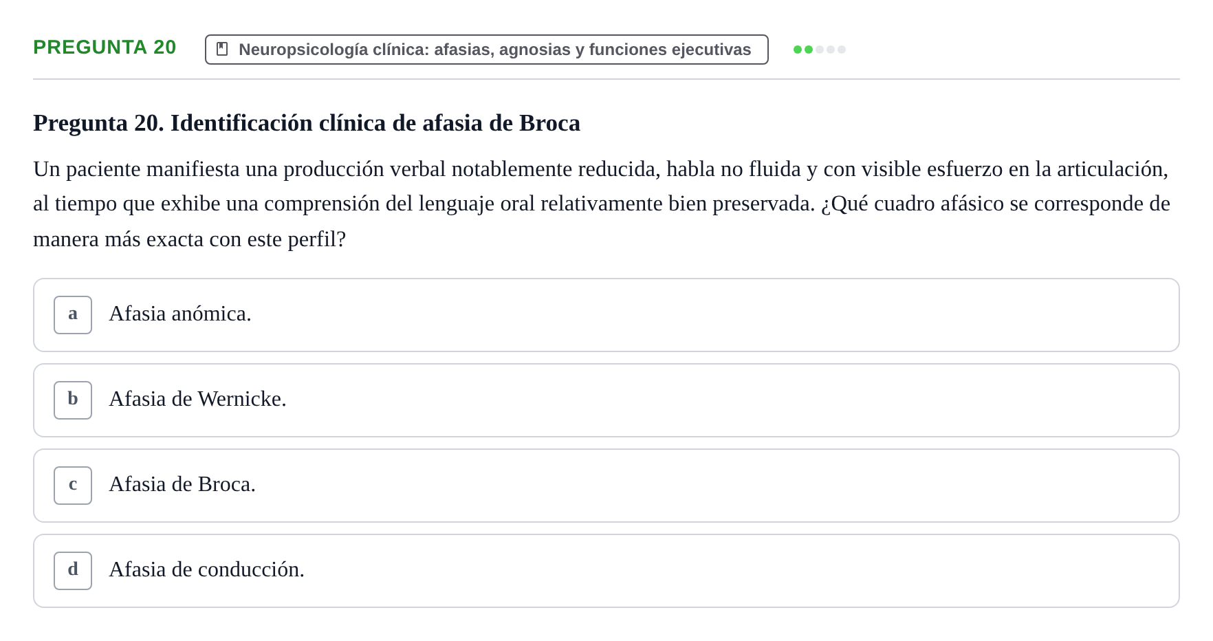 Enunciado: Pregunta 20