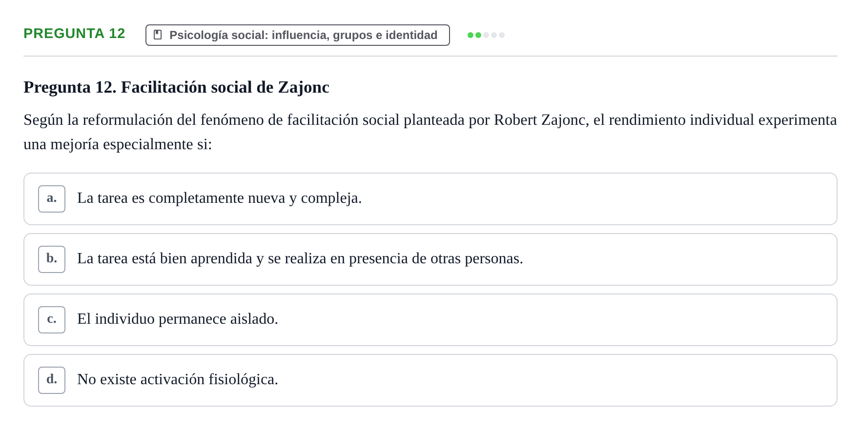 Enunciado: Pregunta 12