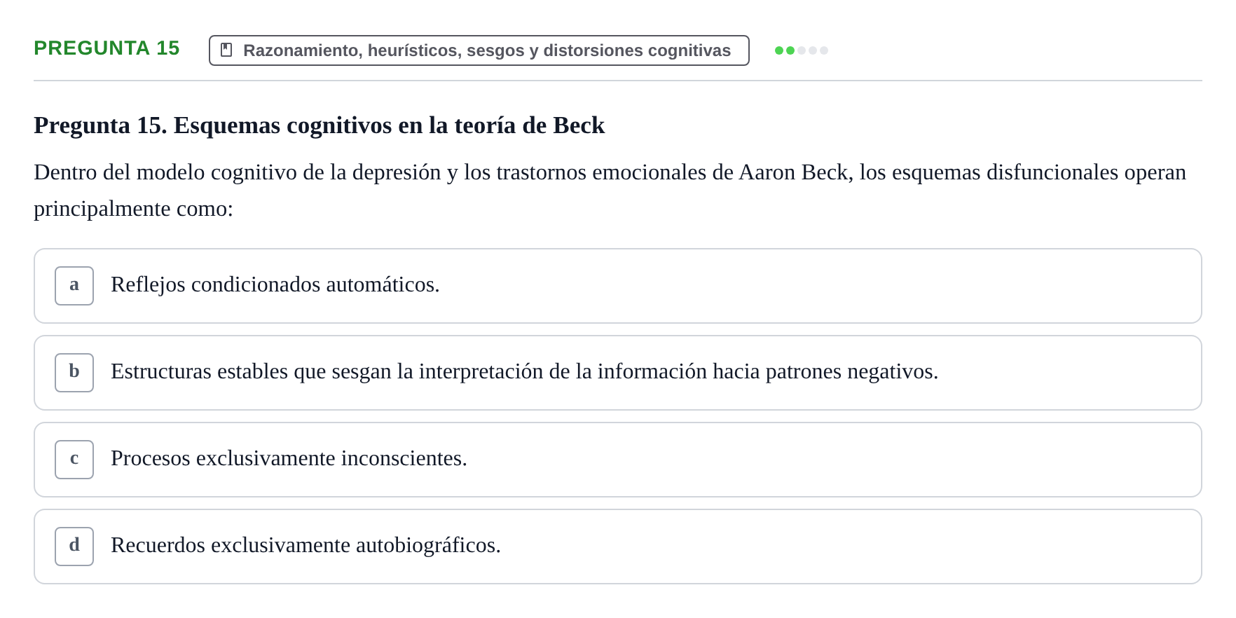 Enunciado: Pregunta 15